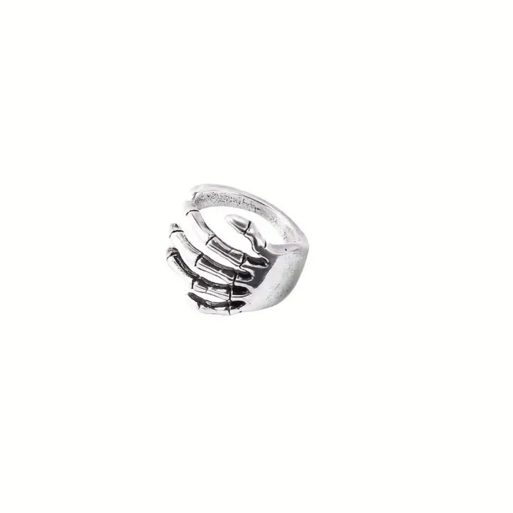 Sterling Silver Skeleton Hand Ear Cuff - Silver - Picture 6 of 7